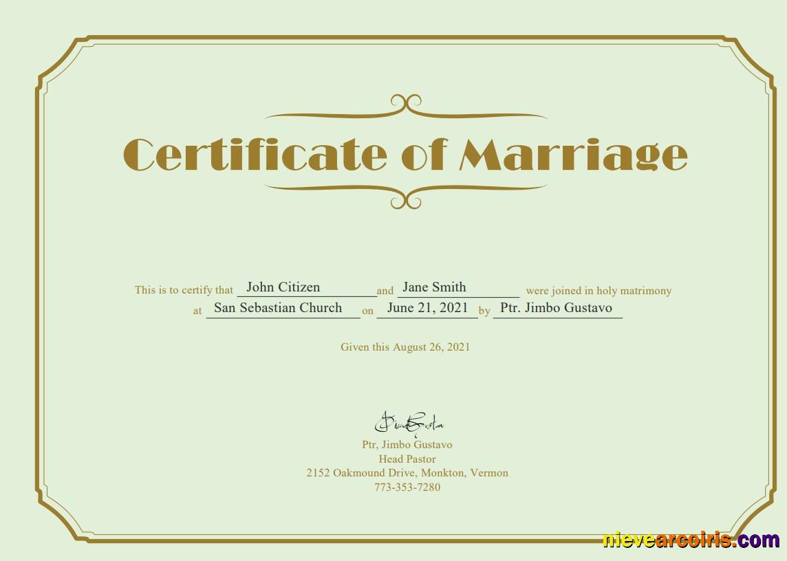 USA Marriage certificate